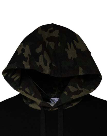 Dolce & Gabbana Men's Cotton Sweatshirt Hoodie - Black Camouflage