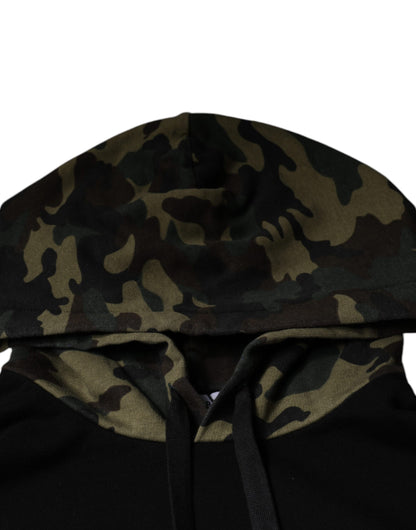 Dolce & Gabbana Men's Cotton Sweatshirt Hoodie - Black Camouflage