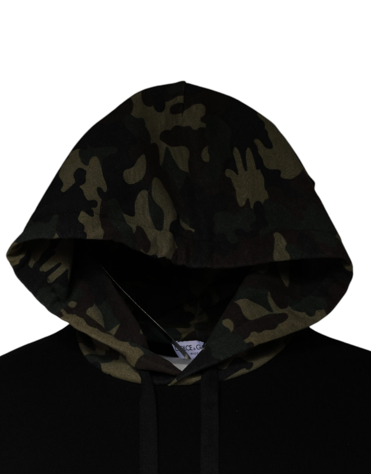 Dolce & Gabbana Men's Nylon Cotton Polyester Sweatshirt Hoodie - Black Camouflage