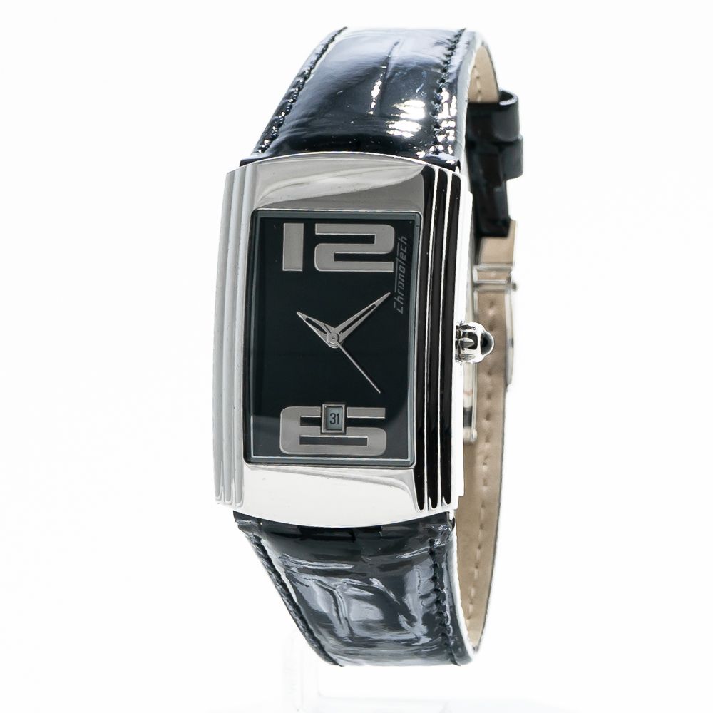 Chronotech CT7017M04 Silver & Black Women's Watch