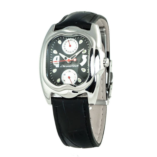 Chronotech CT7220L05 Silver & Black Women's Watch Chronograph