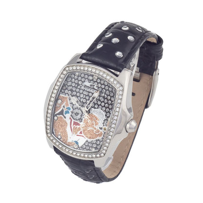 Chronotech CT7896LS82 Silver & Black Women's Watch