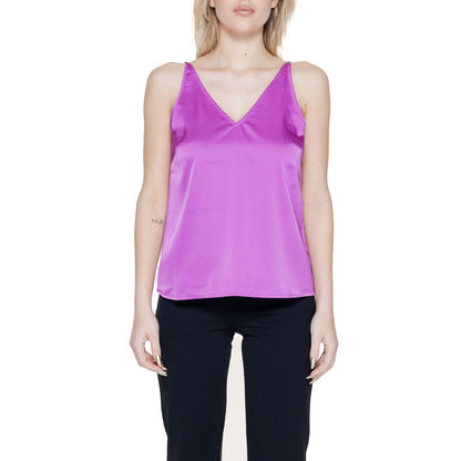 Villa Clothes Pink Polyester V-neck Vest Top