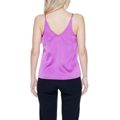 Villa Clothes Pink Polyester V-neck Vest Top