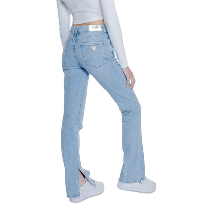 Guess Light Blue Cotton Flared Jean