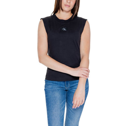 Calvin Klein Jeans Black Cotton Sleeveless Crewneck T-Shirt
