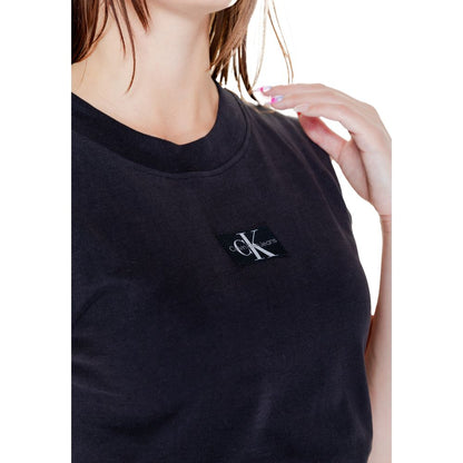 Calvin Klein Jeans Black Cotton Sleeveless Crewneck T-Shirt