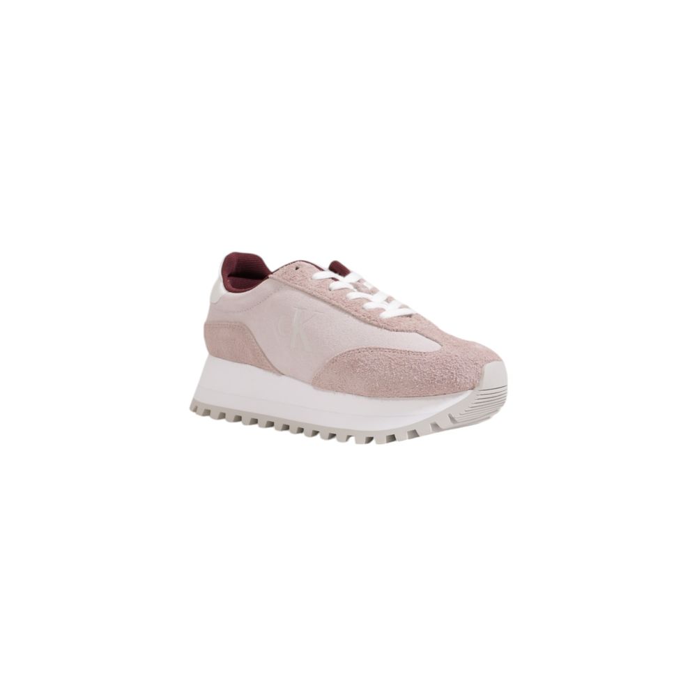 Sneakers by Calvin Klein Jeans for women in leather purple presents a sumptuous silhouette from the Women's Casual Leather Sneakers collection, showcasing a sumptuous casual style for an elevated aesthetic.