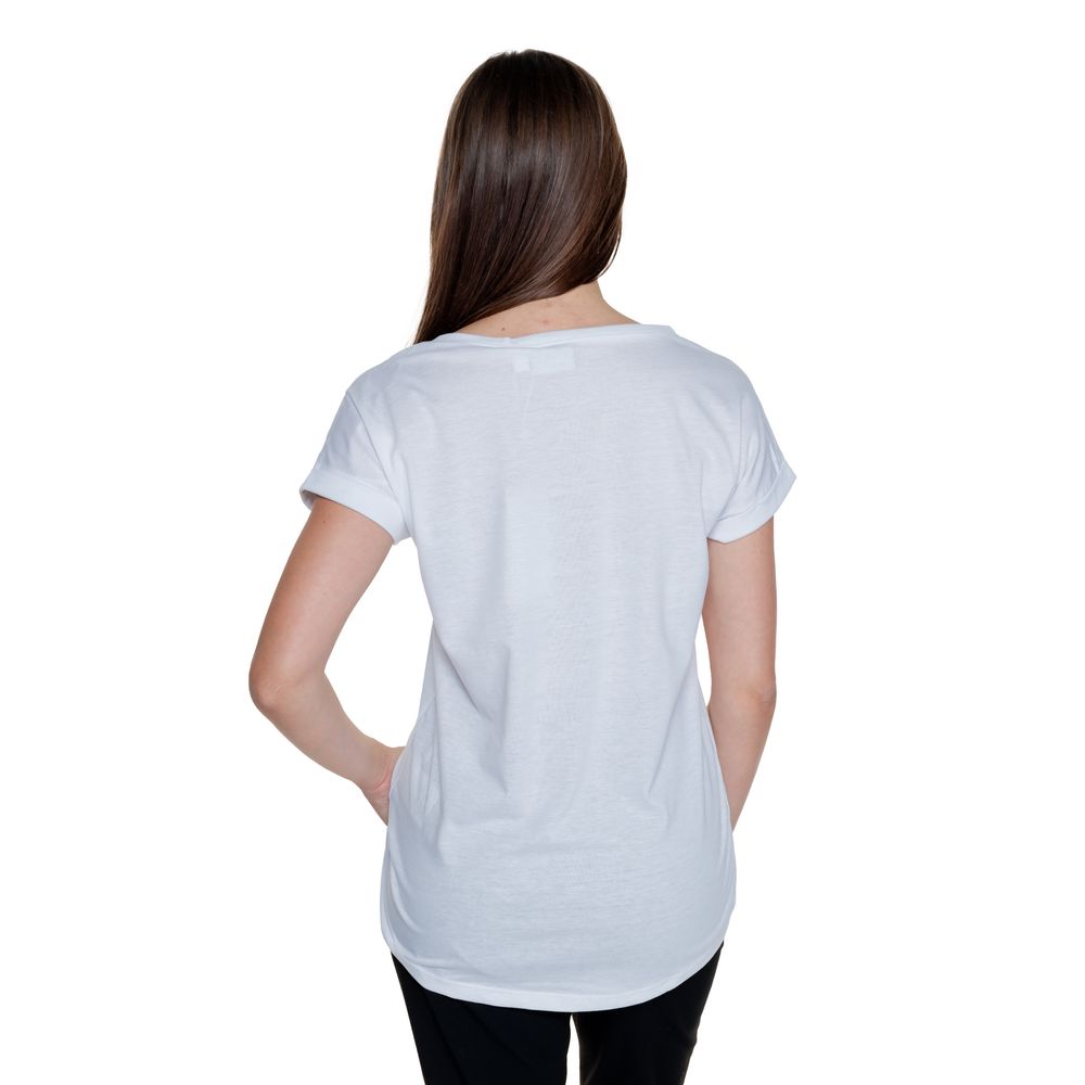 Vila Clothes White Cotton Short Sleeve Round Neck T-Shirt