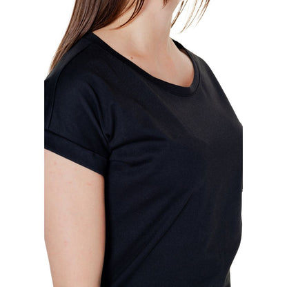 Vila Clothes Black Cotton Short Sleeve Round Neck T-Shirt