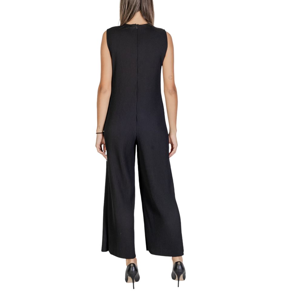 Sandro Ferrone Black Polyester Jumpsuit
