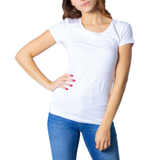 Only White Cotton Short Sleeve T-Shirt