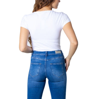 Only White Cotton Short Sleeve T-Shirt