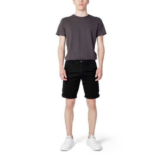 Jack Jones Black Cotton Bermuda Shorts