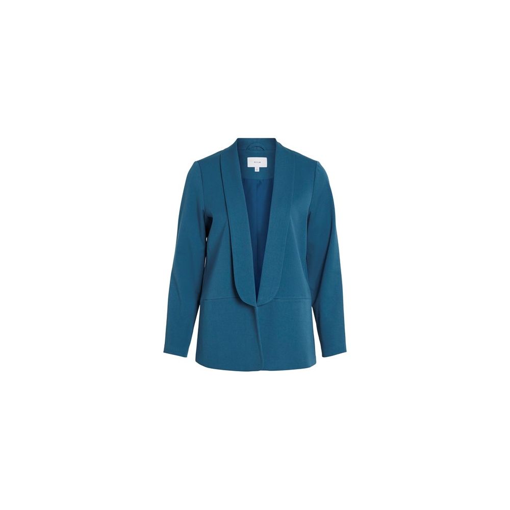 Vila Clothes Blue Polyester Blazer Jacket