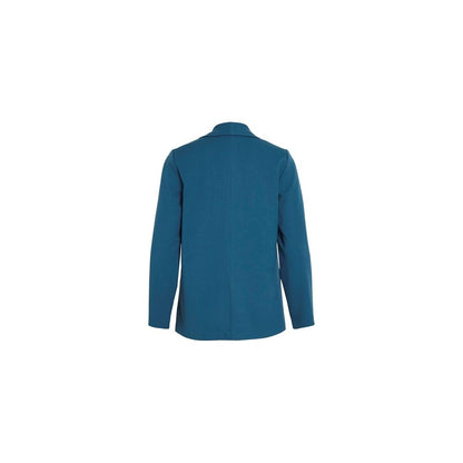 Vila Clothes Blue Polyester Blazer Jacket