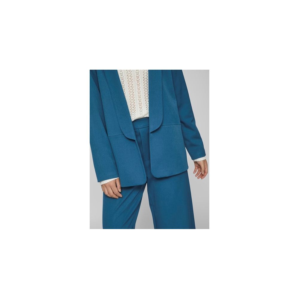 Vila Clothes Blue Polyester Blazer Jacket