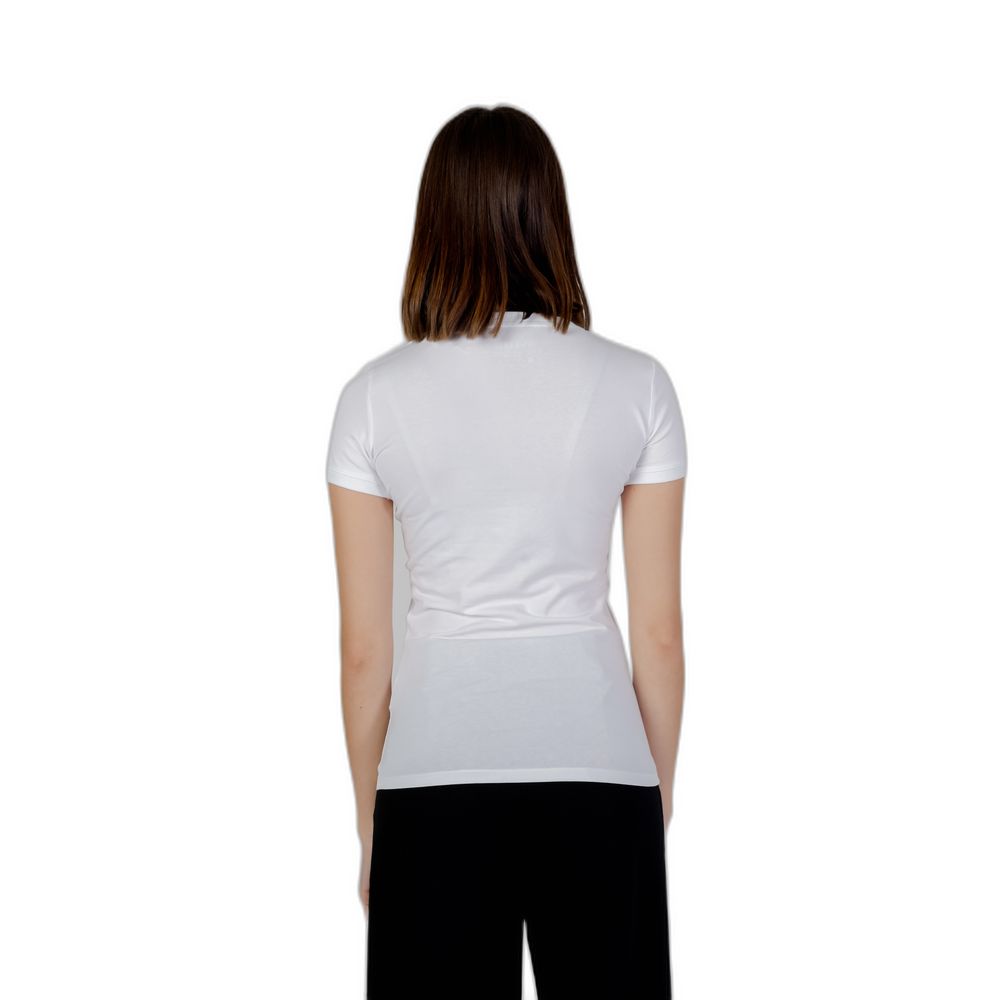 Guess White Cotton Short Sleeve V-neck T-Shirt