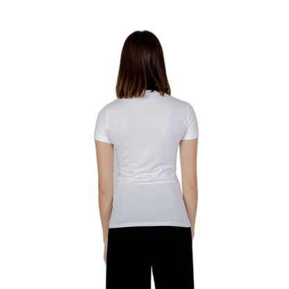 Guess White Cotton Short Sleeve V-neck T-Shirt