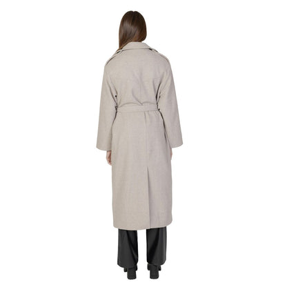 Only Beige Polyester Double Breasted Trench Coat