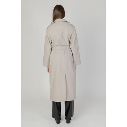 Only Beige Polyester Double Breasted Trench Coat