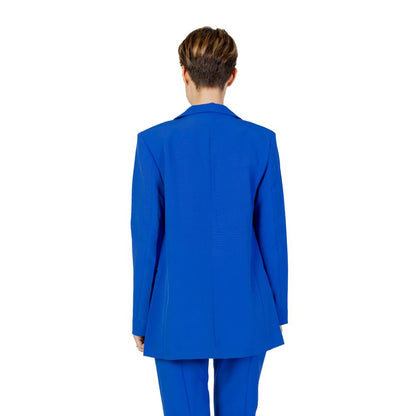Only Blue Recycled Polyester Long Blazer Jacket