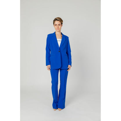 Only Blue Recycled Polyester Long Blazer Jacket