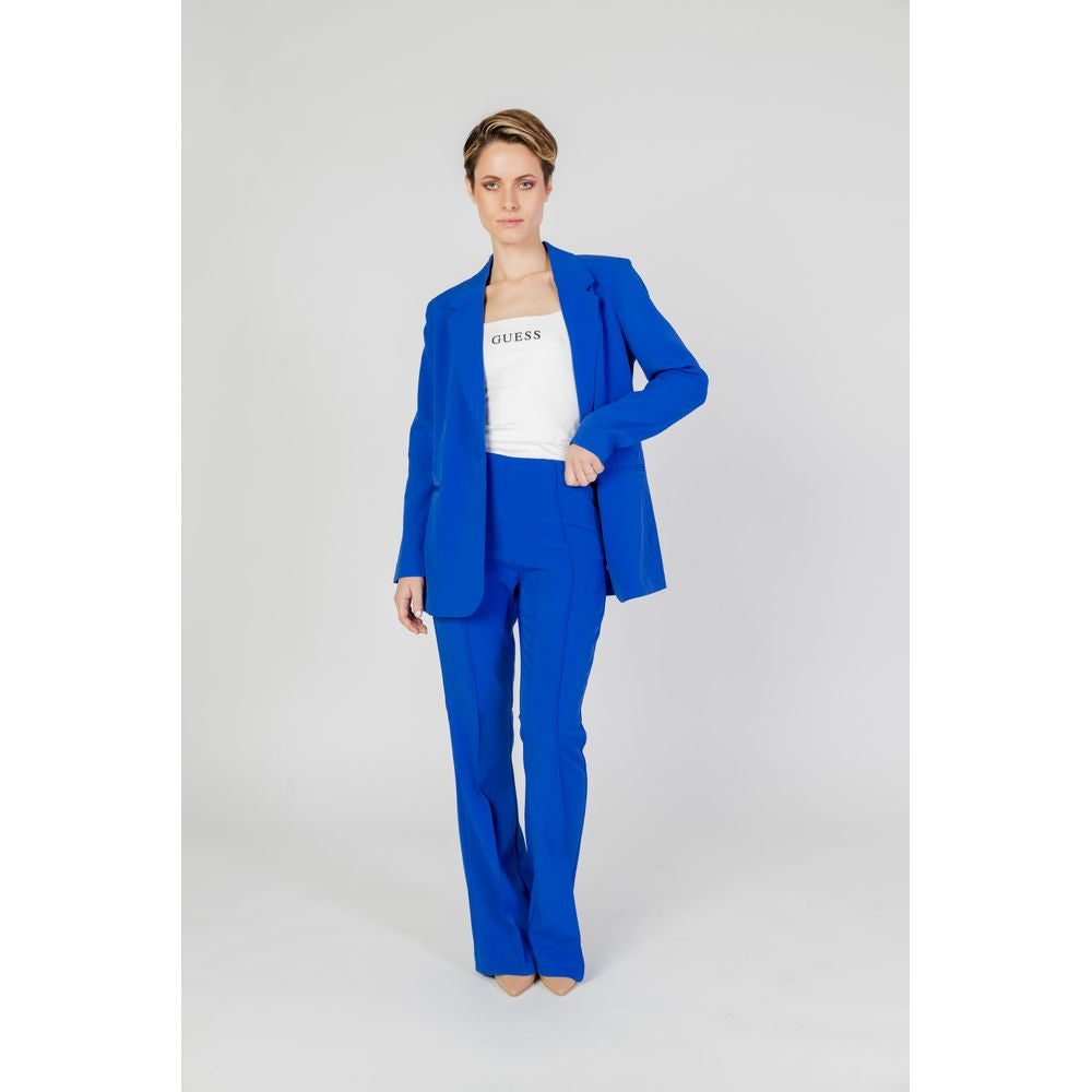 Only Blue Recycled Polyester Long Blazer Jacket