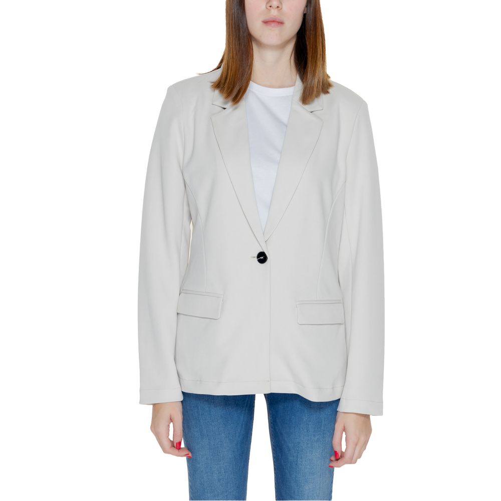 Only Beige Polyester Blazer Jacket