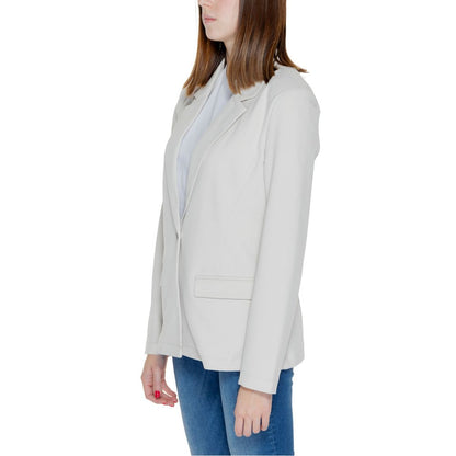 Only Beige Polyester Blazer Jacket