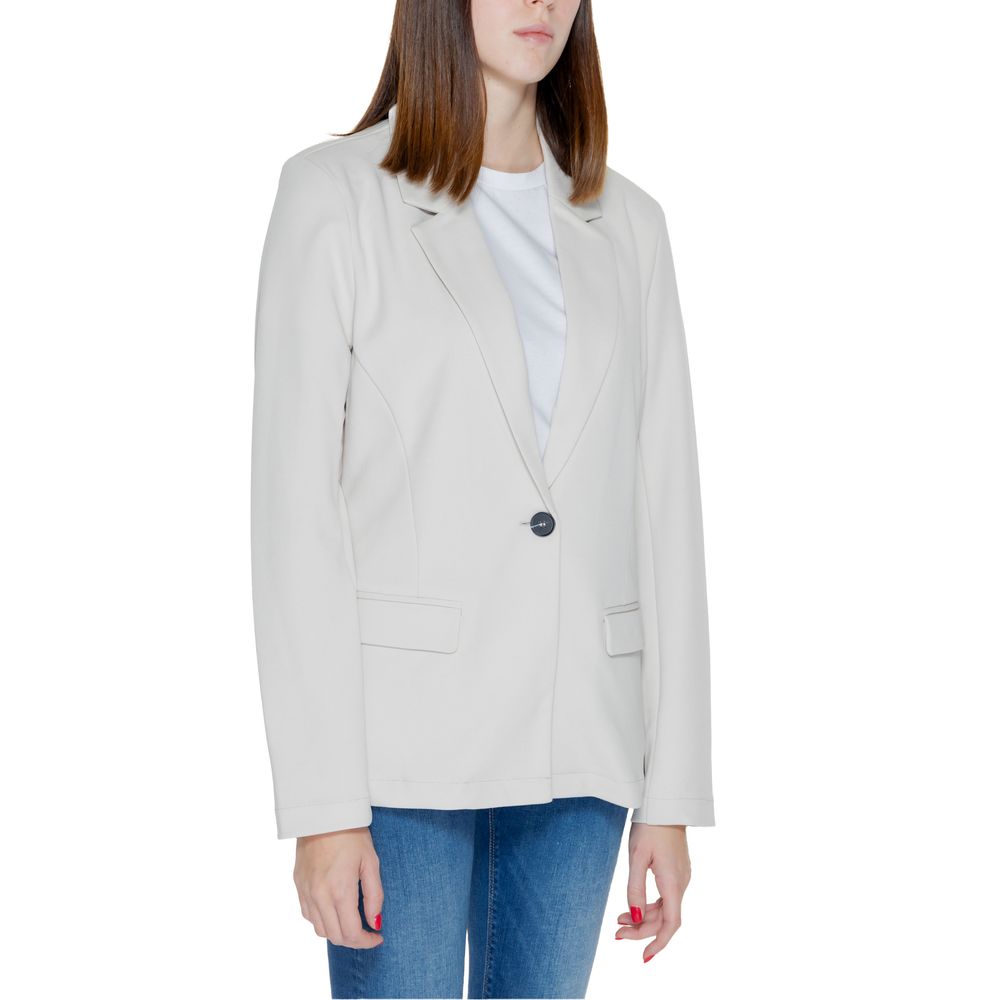 Only Beige Polyester Blazer Jacket