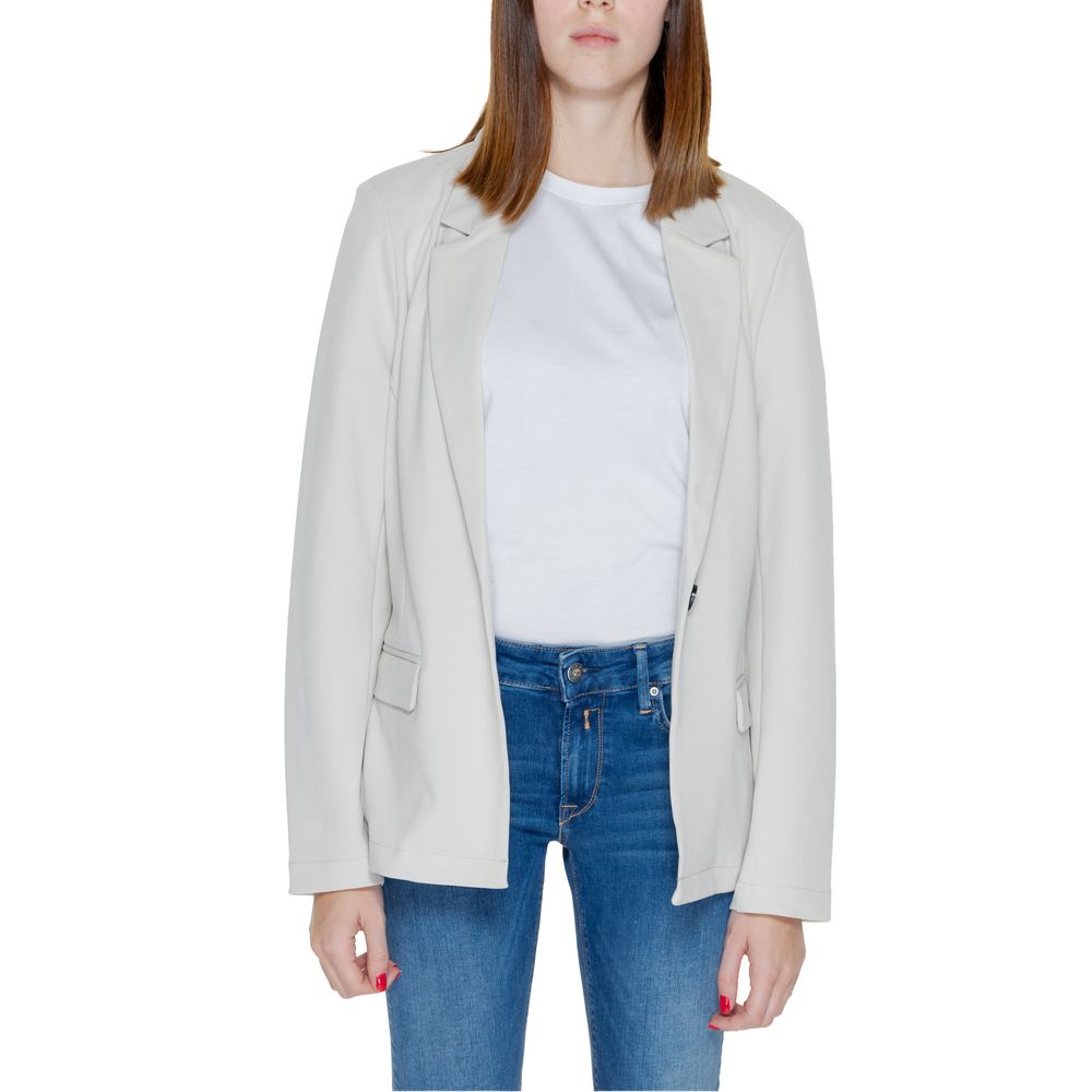 Only Beige Polyester Blazer Jacket