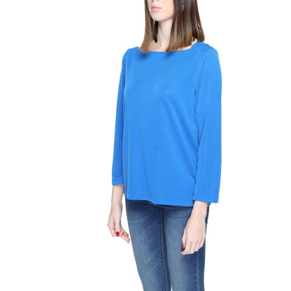 Street One Blue Modal Long Sleeve Squared Neck Top