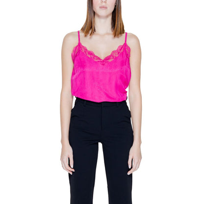 Vila Clothes Pink Viscose String Tank Top
