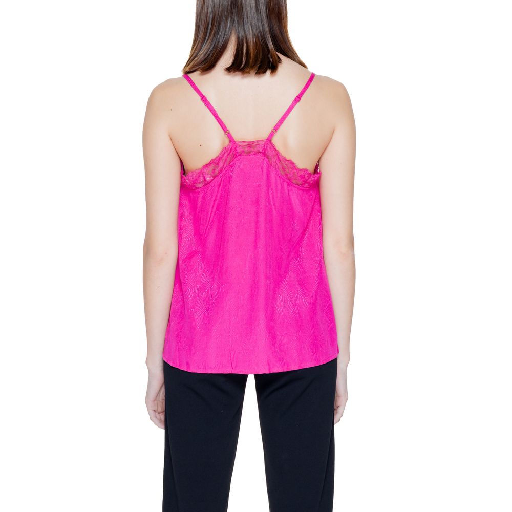 Vila Clothes Pink Viscose String Tank Top