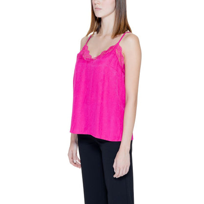 Vila Clothes Pink Viscose String Tank Top