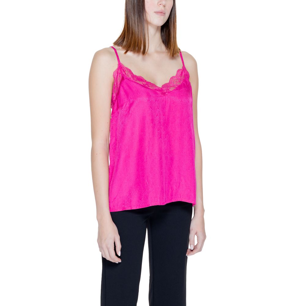 Vila Clothes Pink Viscose String Tank Top