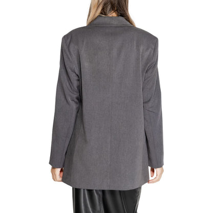 Only Gray Recycled Polyester Long Blazer Jacket