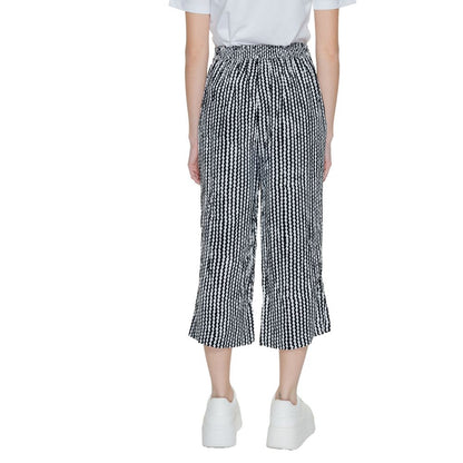 Only Black & White Viscose Cropped Pants