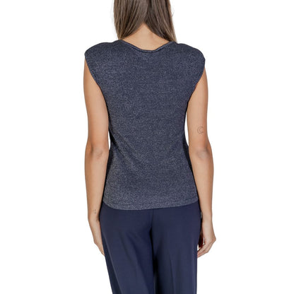 Street One Blue Viscose Sleeveless V-neck Top