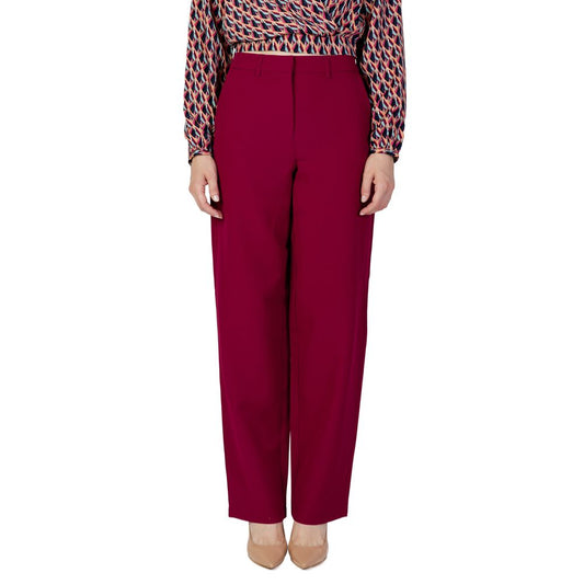 Vila Clothes Bordeaux Polyester Palazzo Pants