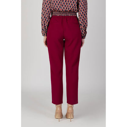 Vila Clothes Bordeaux Polyester Cigarette Pants