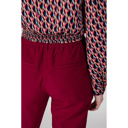 Vila Clothes Bordeaux Polyester Cigarette Pants