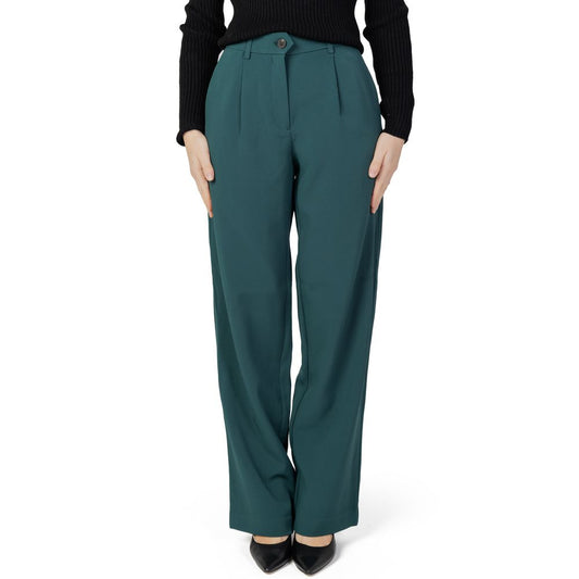 Vila Clothes Green Recycled Polyester Bootcut Pants