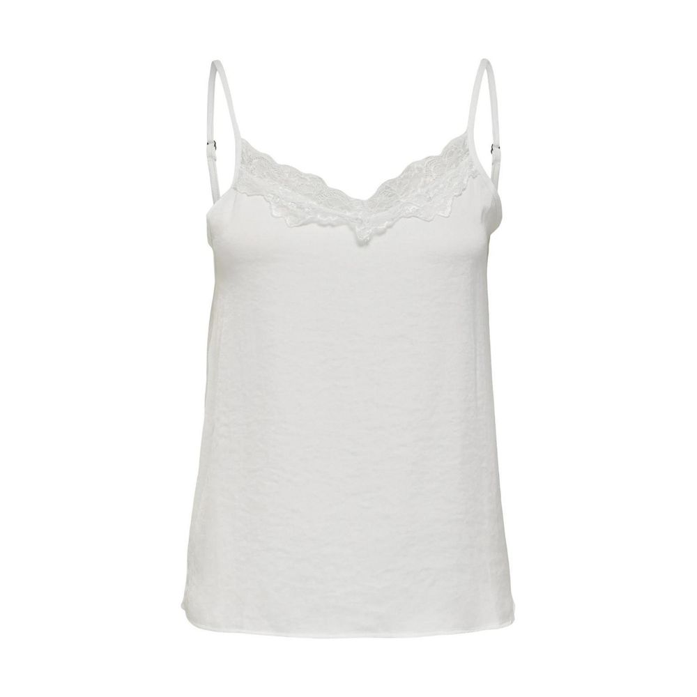 Jacqueline De Yong White Polyester Spaghetti Strap Tank Top