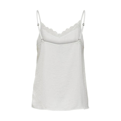 Jacqueline De Yong White Polyester Spaghetti Strap Tank Top