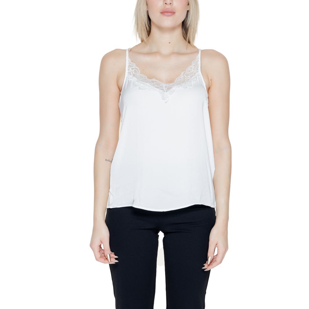 Jacqueline De Yong White Polyester Spaghetti Strap Tank Top