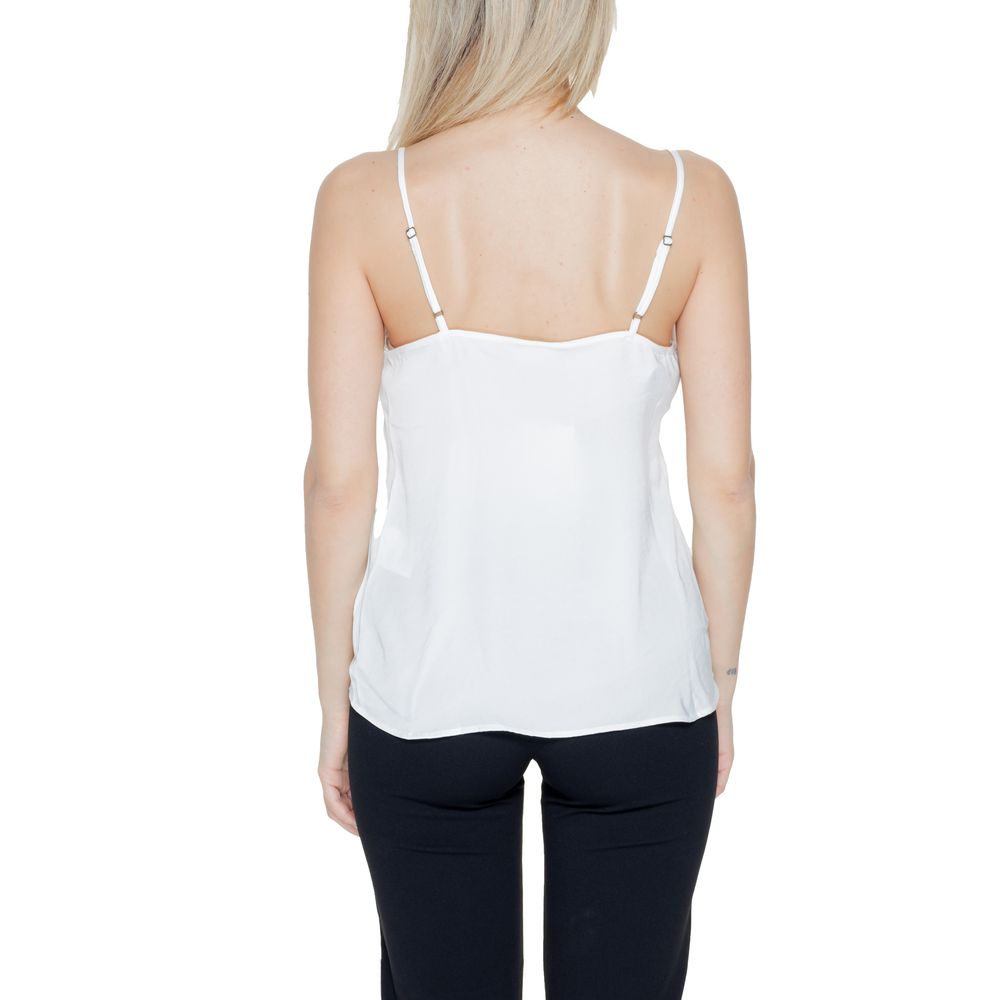 Jacqueline De Yong White Polyester Spaghetti Strap Tank Top