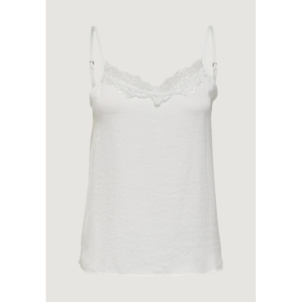 Jacqueline De Yong White Polyester Spaghetti Strap Tank Top