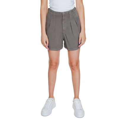 Vero Moda Gray Lyocell Pleated Shorts
